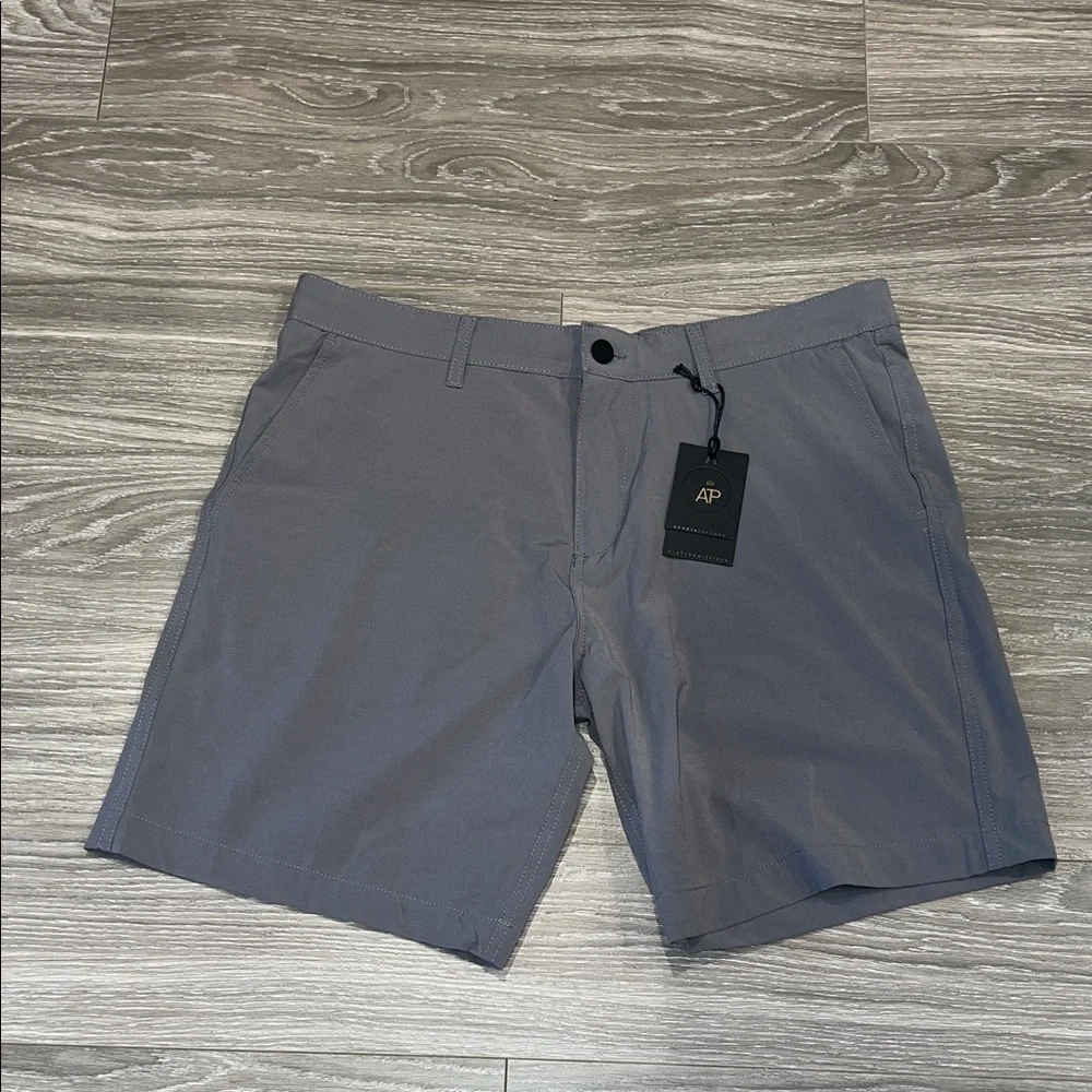 Across The Pond Slate Gray Men's Flat Front Shorts